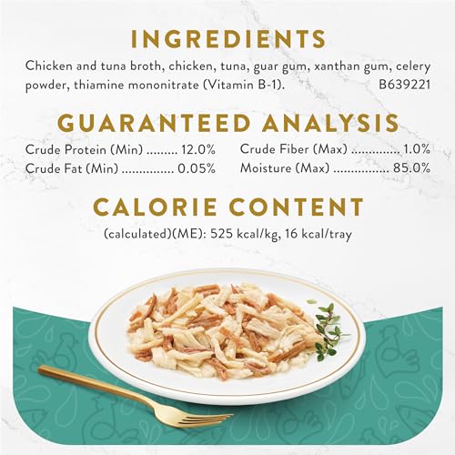 Image of Fancy Feast Purina Appetizers Lickable Grain Free Wet Cat Food Topper White Meat Chicken and Flaked Tuna Appetizer - 1.1 oz. Trays,(Pack of 20)