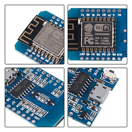 Aokin for ESP8266 ESP-12F D1 Mini NodeMcu Lua 4MByte WLAN WiFi Internet Development Board for Arduino, Compatible with WeMos D1 Mini, 5 Pcs