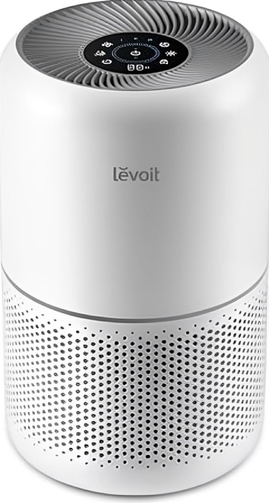 LEVOIT Purificador de aire para alergias y PM2,5, filtro HEPA, calidad del aire, contra 99,97% de ácaros, polen, olores, moho, CADR 258m³/h, 54m², 24dB, modo de espera y coche