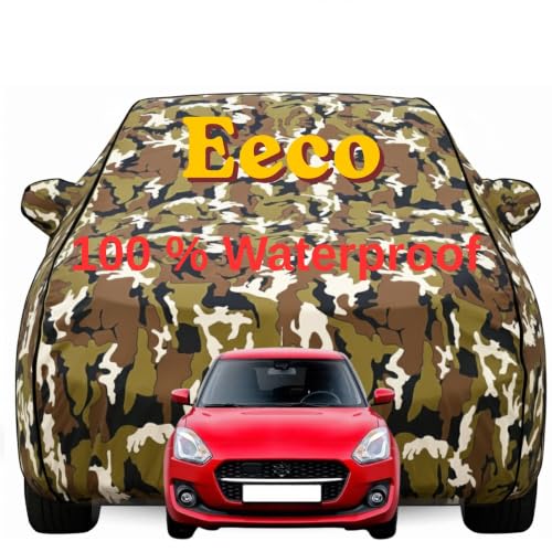 Image of Durable Full Body Waterproof Eeco Car Cover | Premium Polyester Jungle Print Cover | Custom Fit Vehicle Protection | UV Resistant, Dustproof, Scratch Resistant, Heat & Wind Protection