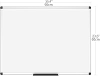 Vista 2 de VIZ-PRO Pizarra magnética de borrado en seco, 36 x 24 pulgadas, marco de aluminio plateado