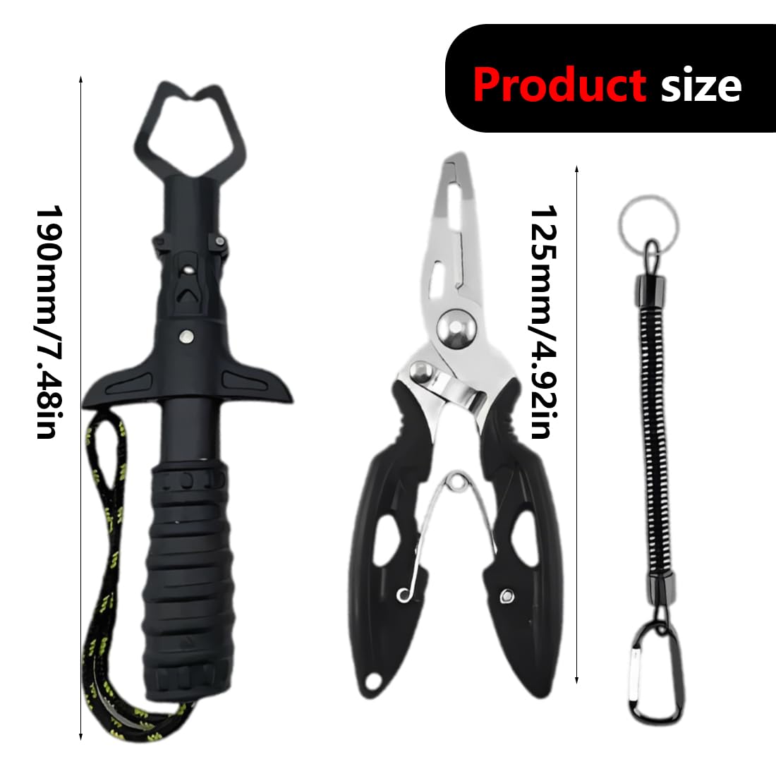 Pinza da Pesca Multifunzione in Acciaio Inossidabile, 3 Pezzi, set di pinze da pesca con cordino, per Esterno, accessori per acciaio inox per acqua salata e acqua dolce