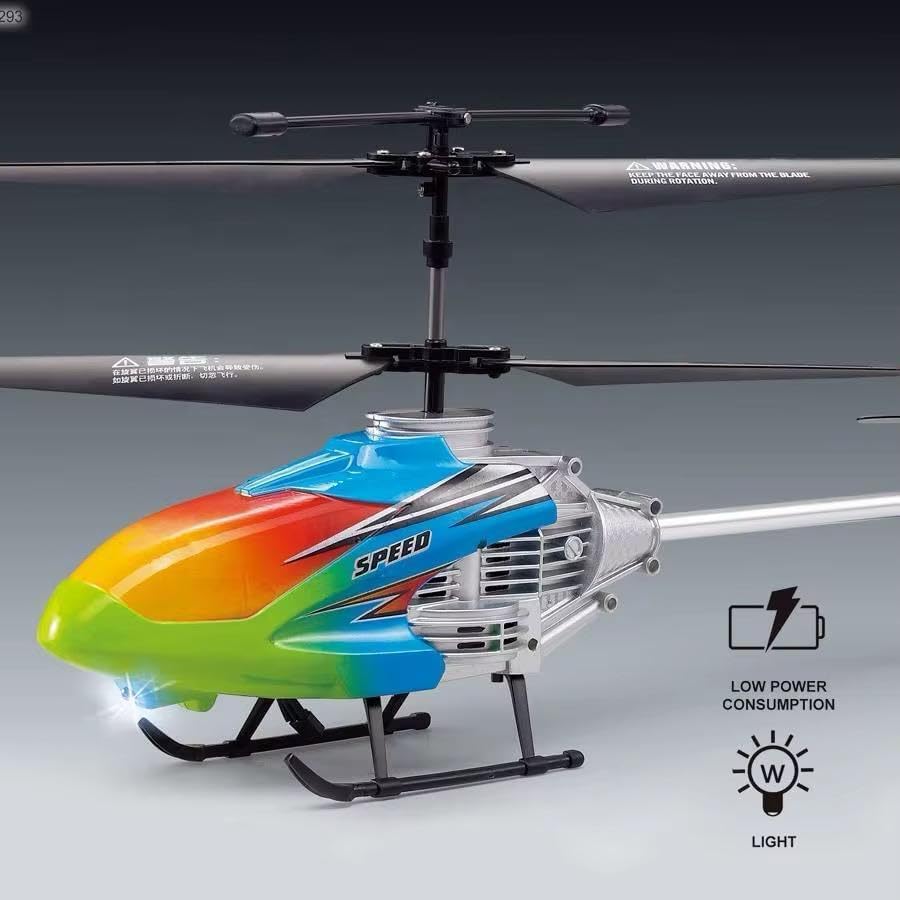 Image of Remote Control Helicopter for Kids | 2.4GHz RC Helicopter with LED Lights, Dual Rotor, Gyro Stability, Rechargeable Flying Toy with Remote Controller for Boys & Girls (Multicolor)