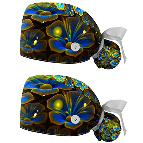 Casquettes de travail respirantes JDEZ à motif floral pour rester au frais