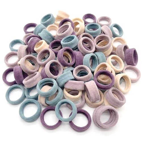 Image of GLUN Bohemian Multicolor Ponytail Holders Hair Ties 50 Piece, Soft Elastic Scrunchie Stretch Bands for Women, Girls & Teens, Non-Slip Elastics, Daily Use & Styling Accessories