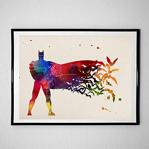 Nacnic Poster Batman. Feuilles de Films, des Films et des acteurs. De Vieilles Affiches de cinéma avec Style Aquarelle. Format A4