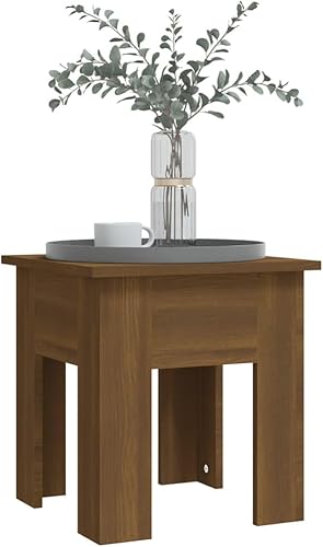 Miniatura 4 de Mesa auxiliar, mesa de centro moderna, adecuada para sala de estar, oficina, balcón, estudio, sala de estar familiar, roble marrón, 15.7 x 15.7 x