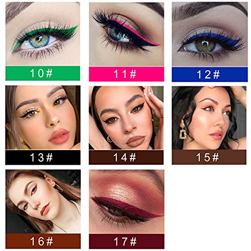 Matte Liquid Eyeliner, OCHILIMA Color Gel Eyeliner, Great Versatility Liquid Eyeliner Long Lasting Makeup Waterproof High Pigmented Colorful Eye Liner Pen for Women Girls (01# White) - Image 6