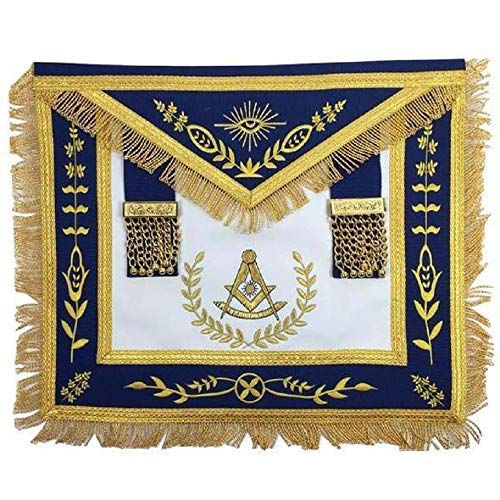 Tablier maçonnique brodé or idéal pour tenue de Passé Maître