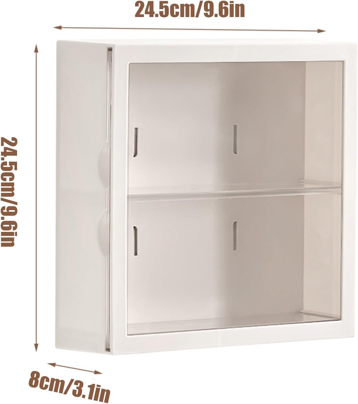 Clear Display Case for Figures, Square Wall-Mounted Doll Storage Box, Adjustable Display Stand with Door Dust and Moisture Proof Suitable for Lego Collectibles Action Figures Pop Mart (White)