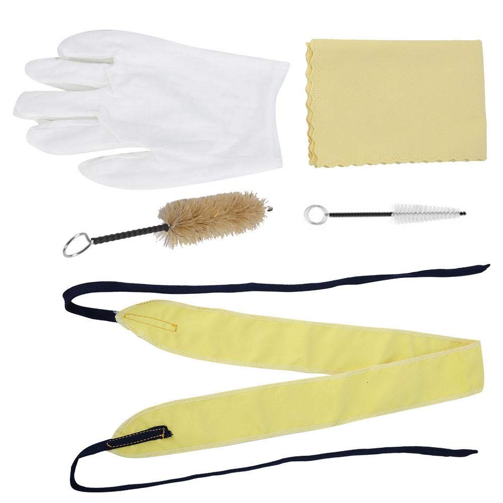 RiToEasysports Trumpet Cleaning Kit,5 in 1 Complete Brass Instrument Care Set including Mouthpiece Brush Valve Brush Polishing Cloth and Gloves for Maintenance