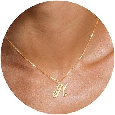 Btysun Initial Necklaces for Women, Dainty Gold Initial Necklace 14K Plated Letter Necklaces for Teen s Tiny A-Z Pendant Choker Necklace Name Jewelry