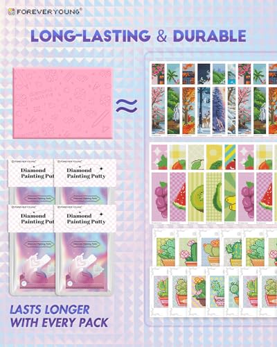 Image of forever young Diamond Painting Putty, Long-Lasting Stickiness Diamond Art Putty, Scientifically Formulated Clay Glue, Wax for Diamond Art Accessories and Tools (30g x 4)
