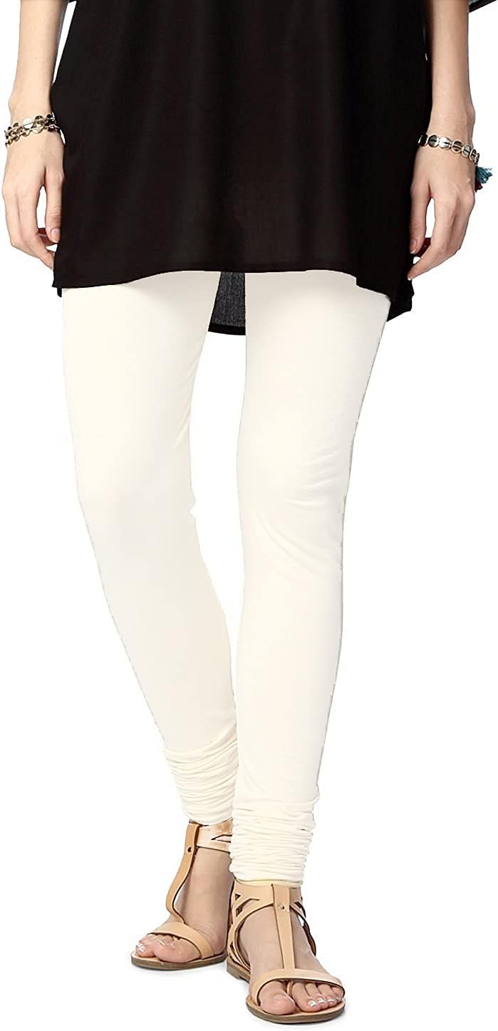 ladyline Womens Cotton Stretch Churidar Leggings | Extra Long Full Length High Waisted |Regular & Plus Size | Yoga Pants