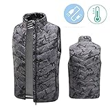 USB-Stromversorgung --- Heizung Weste kann mit 5V / 2A mobiler Stromversorgung aufgeladen werden (Produkt enthält keine mobile Stromversorgung). Das Heizkissen kann schnell in wenigen Minuten erhitzt werden. Hinweis: Nach dem die Taste 3 Sekunden lang gedrückt wird, wird das Heizkissen einschalten.