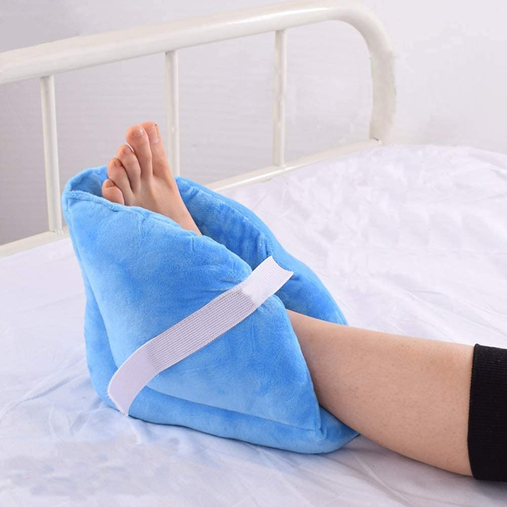 Protectores de talón y Codo para Mantener el Calor, aliviar el Dolor de la presión y úlcera del talón - Almohadas Ajustables de Soporte para los pies (1 par)