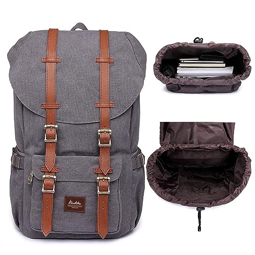 KAUKKO Laptop Backpack Travel Outdoor Weekend Bag Carry on Daypack Stylish and Durable Rucksack Hiking Backpack Fits 15.6"(E5-1-GRAY-NEW)3