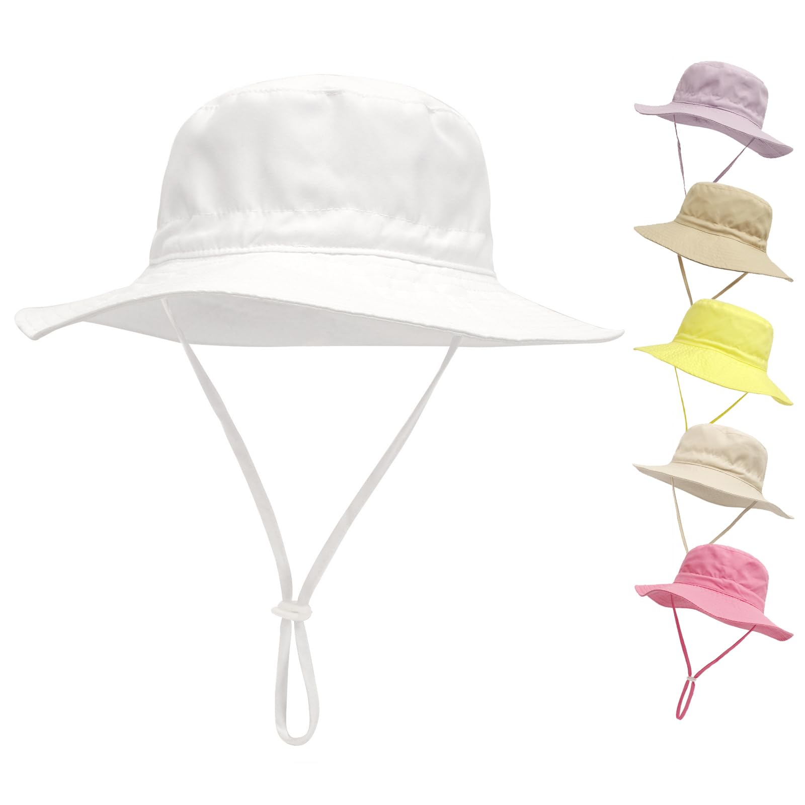 QIYIENDIAN Sombrero de Playa de ala Ancha para bebés y niños UPF 50+