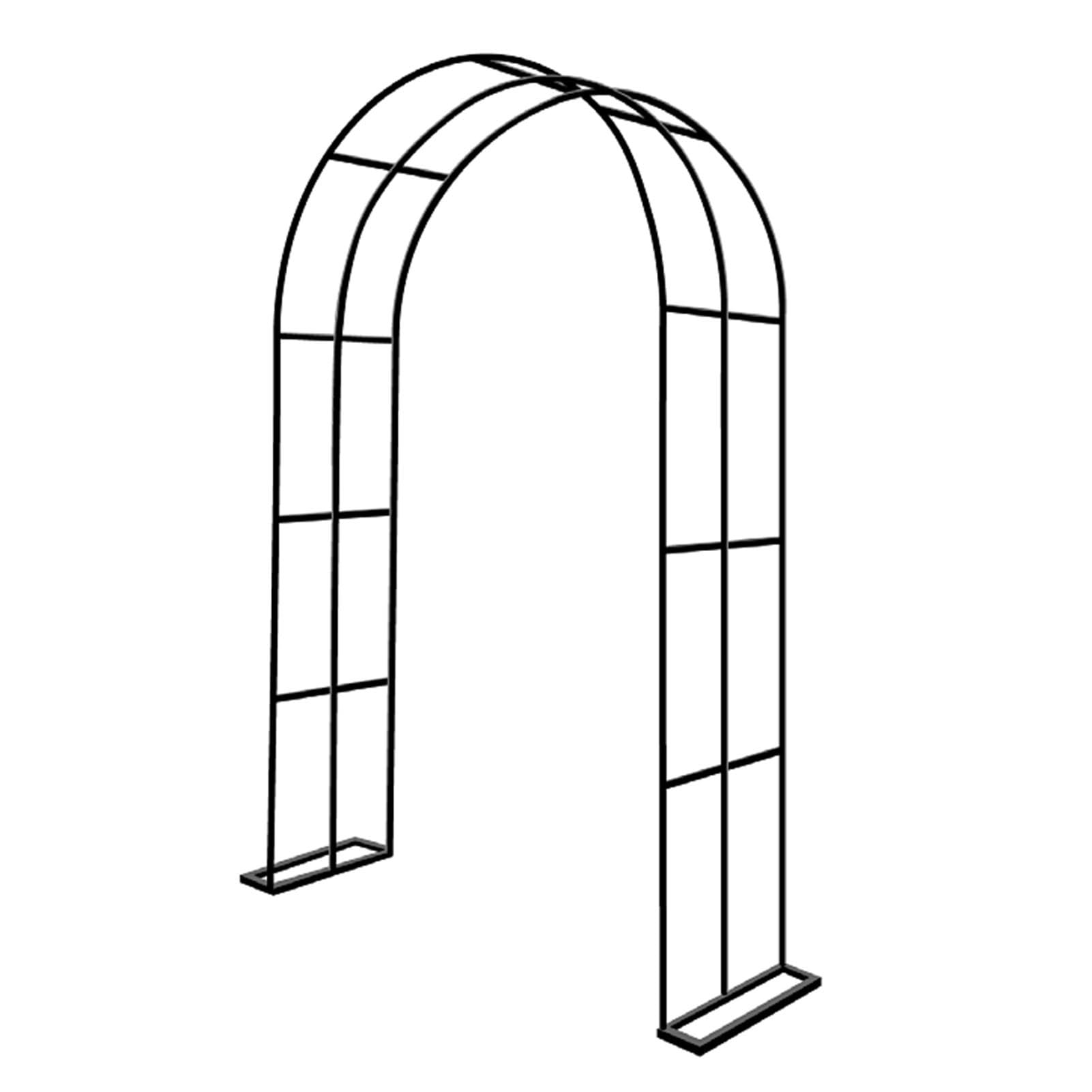 Łuk ogrodowy ze stali nierdzewnej, 350 cm, pergola, krata, do roślin pnących, trawnika, dekoracje na ceremonię ślubną, dekoracja, altana imprezowa, czarna, 55 x 19,68 cm