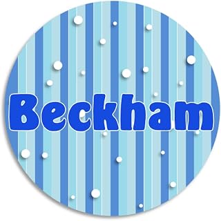 Beckham - Circle Sticker Decal 3 Inch - Water Bottle School Name Tag Label