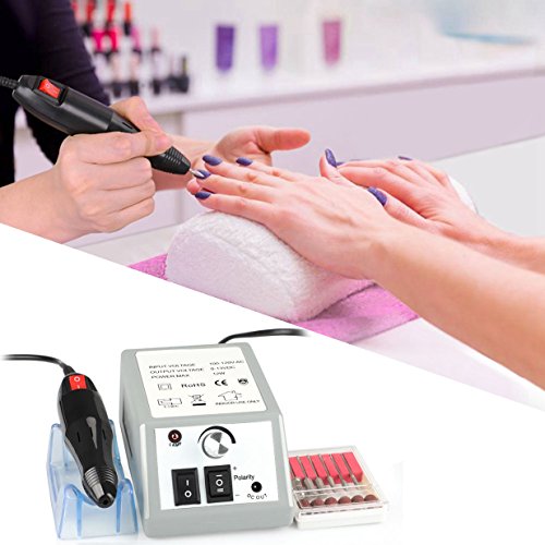 Professional Nail Drill Machine for Acrylic Nails Electric Nail File Machine Nail Art Polisher Nail Drills Bits Sets Tools Manicure Pedicure - 1 Year Replacement Warranty