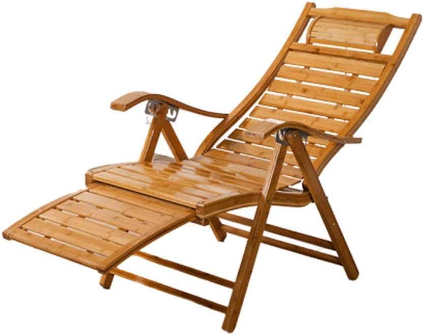 N / A Bamboo Rocking ChairFolding Chair, Adjustable Chair with Foot Massage, Portable Household Bamboo Rocking Chair/Leisure Park Chair