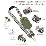 Clip and Go Strap for Phone with Wallet Crossbody Phone Lanyard with Anti-Theft Zipper Pouch Detachable Quilted Wrist Wallet with RFID and ID Window for Daily Travel. Green - Image 2