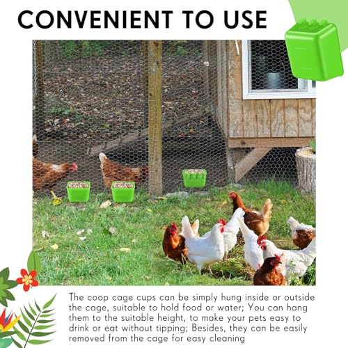 image for Maxdot 20 Pcs Cage Cups Chicken Feeder Waterer 16 oz Birds Feeders Han
