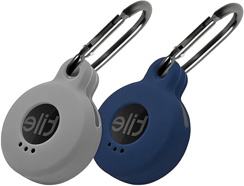 Geiomoo Funda de silicona compatible con adhesivo para azulejos 2022, funda protectora con mosquetón (paquete de 2 unidades, naranja y lila)