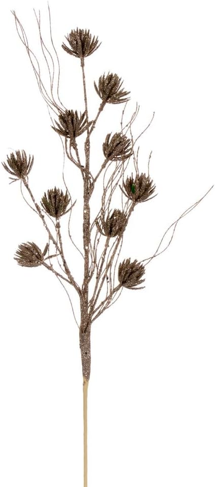 Vickerman 30" Copper Mini Flower Glitter Spray, 6 per Bag.