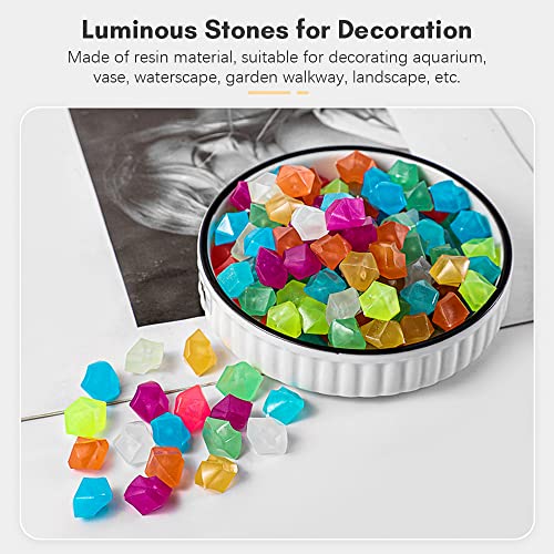 Tomshin 200 peças Brilho no Escuro Pedras Brilhantes Pedra Fluorescente em Forma de Diamante De raçã