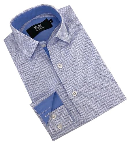 Image of Baby Blue Printed Shirt for Boy's by Elie Balleh | Breathable material
