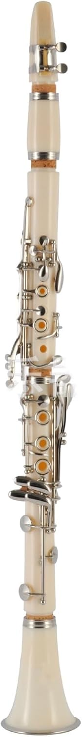 ABS Clarinet 17 Keys Beginner Examination Professional Performance B Flat Colored Instrument Clarinet(White)