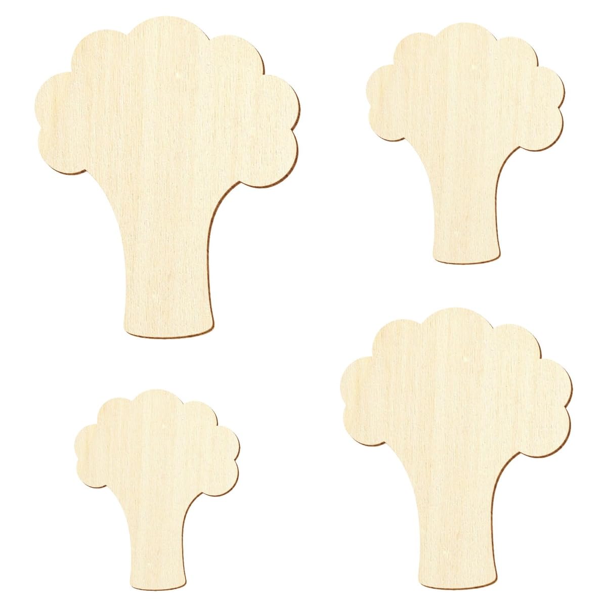 Holz Brokkoli - Deko Zuschnitte 3-50cm, Größe:31cm, Pack mit:10 Stück