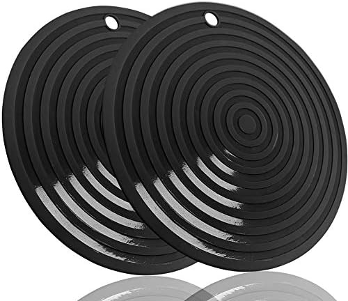 2 Pack Large Silicone Trivet Mats/Hot Pads,Pot Holder,9"x12" Non Slip Flexible Durable Heat Resistant Pot Coaster Kitchen Table Countertop Mats (Coffee)