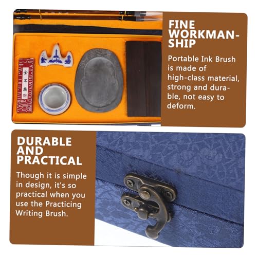 Kit calligraphie portable et traditionnel avec coffret bleu élégant