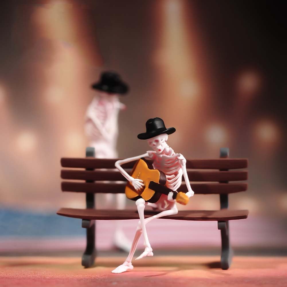 Cadeau de décoration de squelette d'Halloween AMITD figurine miniature colorée