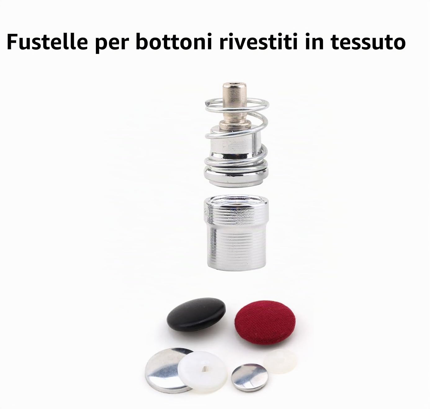 Set di stampi per bottoni fai da te rivestiti in tessuto fatto a mano per macchina a pressione manuale (1,5 cm, 1,8 cm, 2,3 cm, 2,5 cm)