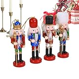 Personnages festifs détaillés : Cette décoration de sapin de Noël casse-noisette offre un placement polyvalent grâce à son accroche pratique. Elle présente des personnages aux riches costumes qui améliorent l'apparence des couronnes et des sapins, créant une atmosphère accueillante pour les célébrations saisonnières et s'intégrant de manière harmonieuse.