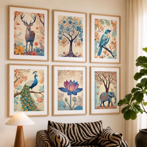 Image of kotart Boho Theme Digital Painting for Wall Decoration - Minimal Wall Art Prints for Living Room Bedroom Office Room Decor (10x13 inch, Terracotta) (wall painting, 01) (C, 19X25 INCH)