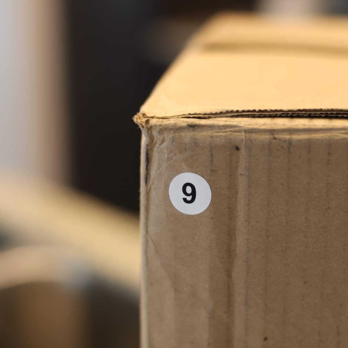White with Black Number 9 Circle Dot Stickers, 3/4 Inch Round, 500 Labels on a Roll for Organization and Inventory - Semi-Gloss Finish - Made in the USA