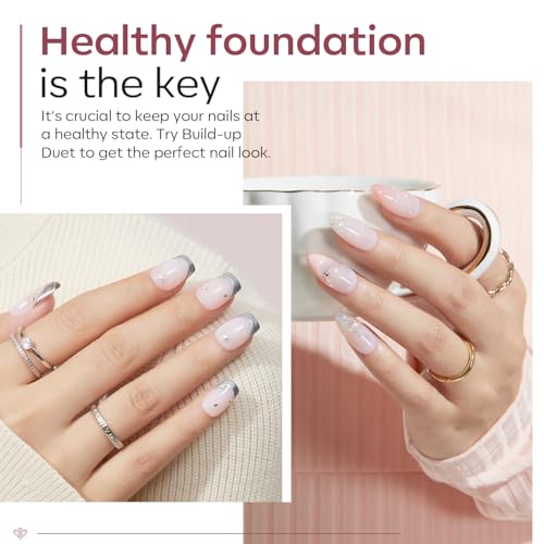 Image of modelones Builder Nail Gel with Gel Top Coat, 8-In-One Cover Nude Builder Acid Free Top Coat for Nail Thickening Apex Building Rubber Color Base Polish Shine Finish, LED Lamp Cured 10ml Home DIY Salon