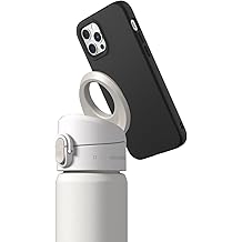 RHINOSHIELD White AquaStand Magnetic Bottle 23oz with Black [iPhone 12/12 Pro] SolidSuit Protective Case | Stainless Steel Insulated Water Bottle with Straw Lid and MagSafe Compatible Handle