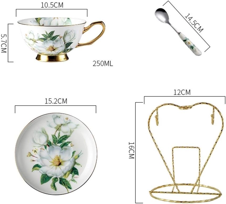 Beautiful Creative Bone China Coffee Cup Set Phnom Penh Afternoon Flower Tea Gift Sets/a Teacups (Color : B)