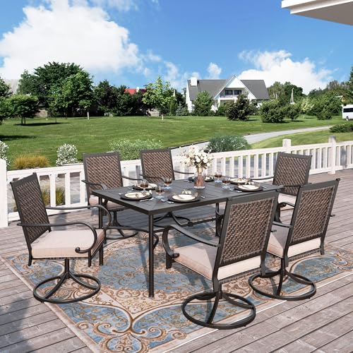 HERA'S HOUSE 7-Piece Rattan Outdoor Dining Set for 6