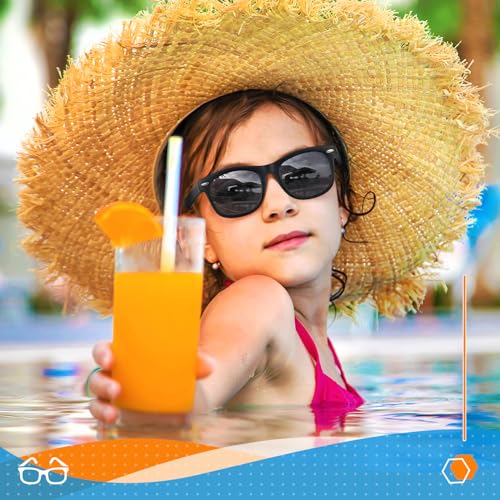 Nlieanuc Sonnenbrille Kinder 3-10 Jahre für Jungen Mädchen Polarisierte Kindersonnenbrille UV400 Schutz mit Gummi Rahmen