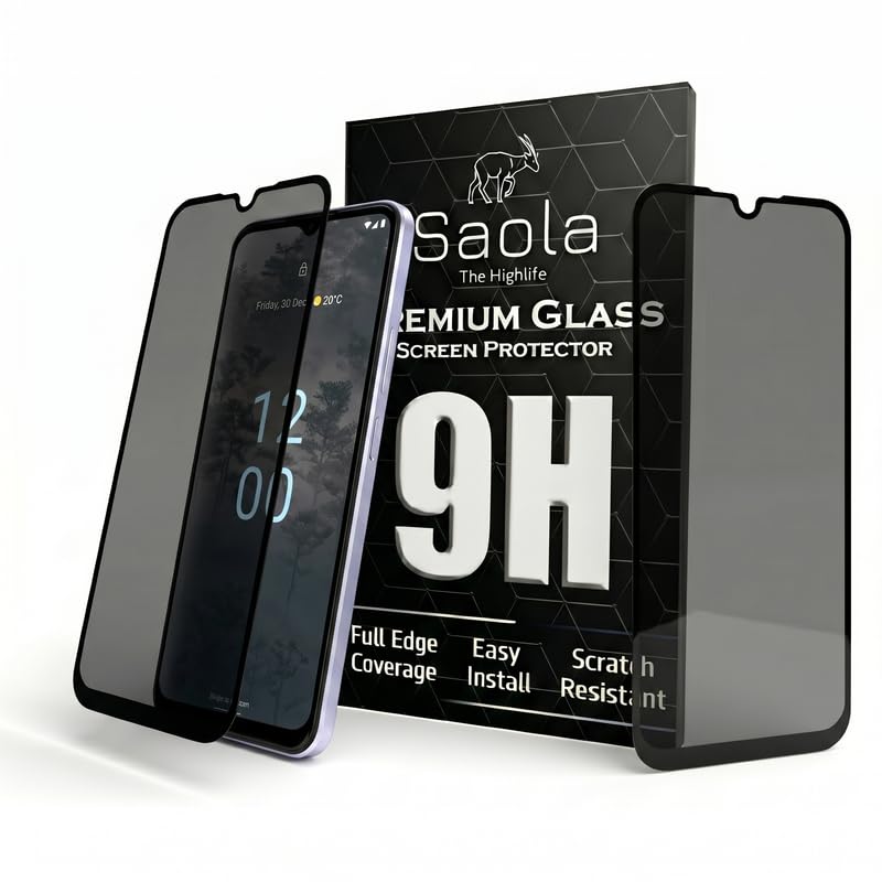 Image of Saola Ultra Privacy Tempered Glass For Nokia G60 (PACK OF 1) with Free Installation Kit. Full screen Coverage. Free Replacement If Received Damaged - 6.58 inch