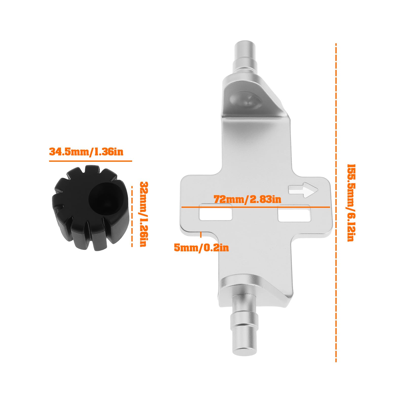 Kit d'abaissement de siège de moto réglable compatible avec BMW R1200GS LC 2013-2019 (argenté)
