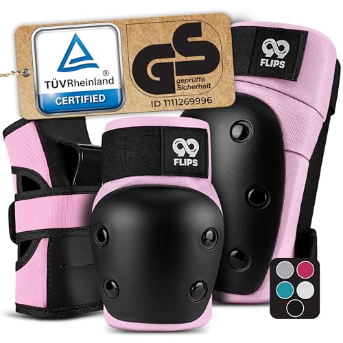 99FLIPS protection skeatbord adulte et Adolescent - Protection patin a roulette - pour avec Genouillère, Coudiere - équipement trottinette freestyle inline...