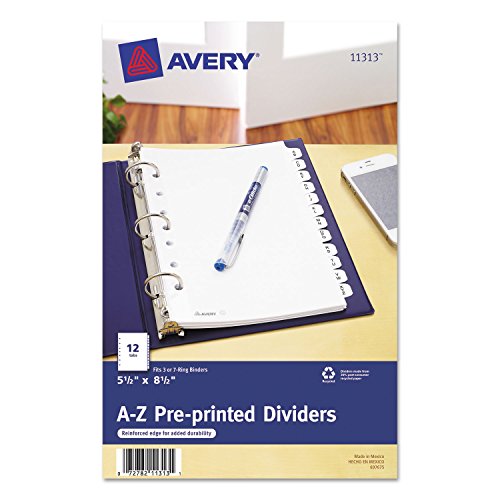 Séparateurs Avery 11313 pour organiser vos carnets de notes et classeurs compacts